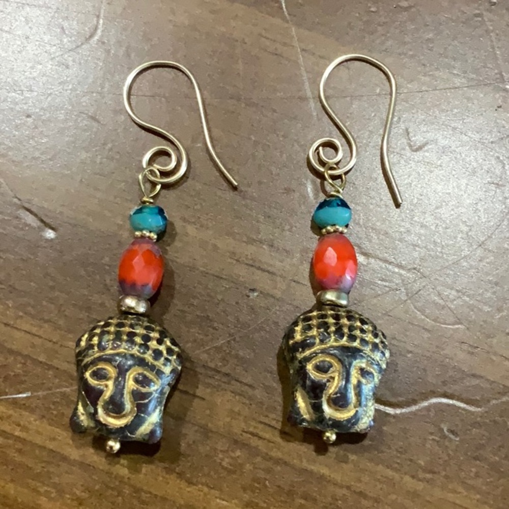 Buddha Tibetan Dangle Earrings